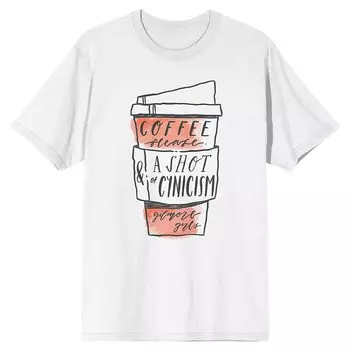 Мужская кофейная футболка Gilmore Girls Licensed Character, белый