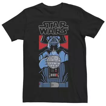 Мужская кофейная футболка с Дартом Вейдером и Звездой Смерти Star Wars