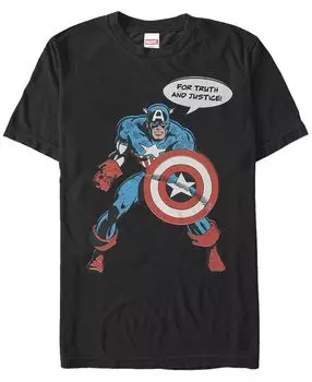 Мужская коллекция комиксов marvel футболка с коротким рукавом «капитан америка за правду и справедливость» Fifth Sun, черный