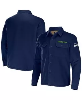 Мужская коллекция nfl x darius rucker by college navy seattle seahawks холщовая куртка-рубашка на пуговицах Fanatics, синий