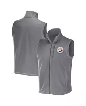 Мужская коллекция nfl x darius rucker by grey pittsburgh steelers флисовый жилет с молнией во всю длину Fanatics, серый