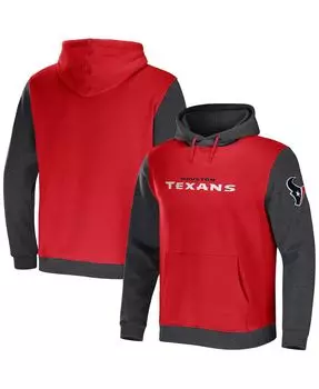 Мужская коллекция nfl x darius rucker от red, charcoal houston texans пуловер с капюшоном с цветными блоками Fanatics, мульти
