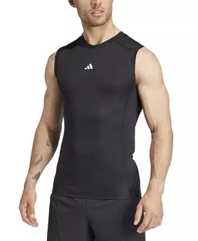 Мужская компрессионная футболка без рукавов с круглым вырезом Tech-Fit adidas, черный