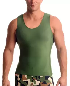 Мужская компрессионная майка для активного отдыха Big & Tall Muscle Tank Top Instaslim, зеленый