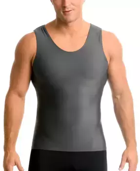 Мужская компрессионная майка для активного отдыха Big & Tall Muscle Tank Top Instaslim, серый