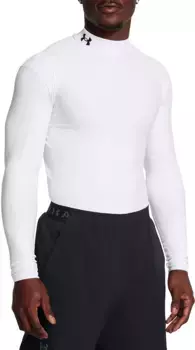 Мужская компрессионная рубашка с воротником-стойкой Under Armour ColdGear OG, белый/черный