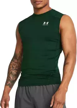 Мужская компрессионная рубашка Under Armour HeatGear, цвет Forest Green/White