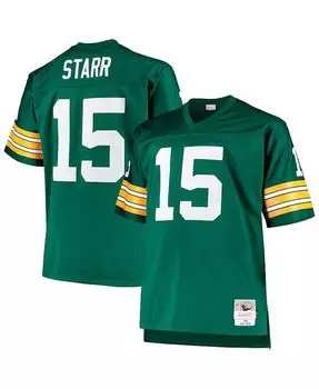 Мужская копия Джерси Bart Starr Green Green Bay Packers Big and Tall 1968 года, вышедшего на пенсию игрока Mitchell & Ness, зеленый