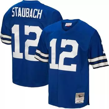 Мужская копия Джерси Mitchell & Ness Roger Staubach Royal Dallas Cowboys 1971 Legacy