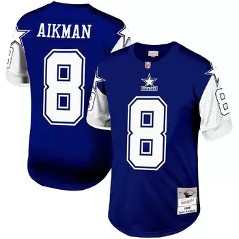 Мужская копия джерси темно-синего цвета Mitchell & Ness Troy Aikman Dallas Cowboys Legacy, цвет Cow Navy