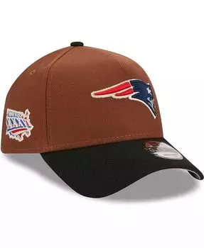 Мужская коричневая, черная регулируемая кепка New England Patriots Harvest с А-образной рамкой Super Bowl XXXVI 9FORTY New Era, коричневый