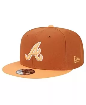 Мужская коричневая двухцветная бейсболка Atlanta Braves Spring Color 9FIFTY Snapback New Era, коричневый