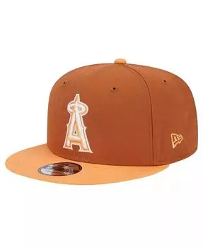 Мужская коричневая двухцветная кепка Los Angeles Angels Spring Color 9FIFTY Snapback New Era, коричневый