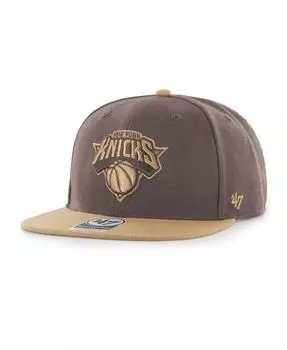 Мужская коричневая двухцветная кепка New York Knicks No Shot Captain Snapback '47 Brand