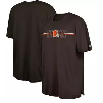 Мужская коричневая футболка Cleveland Browns 2023 NFL Training Camp Big & Tall New Era