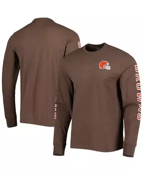 Мужская коричневая футболка с длинным рукавом Cleveland Browns Franklin '47 Brand