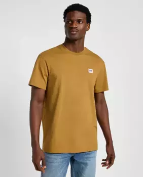 Мужская коричневая футболка с коротким рукавом Lee, коричневый