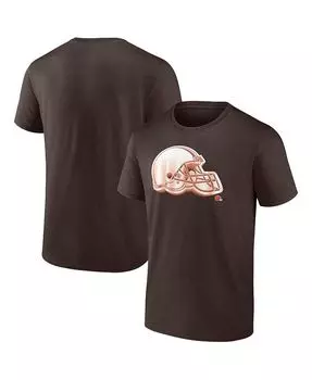Мужская коричневая футболка с логотипом Cleveland Browns Chrome Dimension Fanatics, коричневый