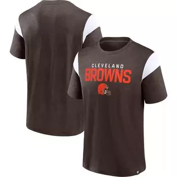 Мужская коричневая футболка с логотипом Cleveland Browns Home Stretch Team Fanatics