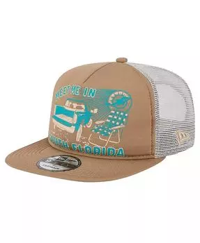 Мужская коричневая кепка Miami Dolphins Meet Me 9FIFTY Snapback New Era, бежевый