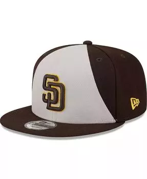Мужская коричневая кепка Snapback San Diego Padres 2024 Batting Practice 9FIFTY New Era, коричневый