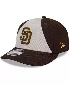 Мужская коричневая кепка Snapback San Diego Padres 2024 с низким профилем для практики ватина 9FIFTY New Era, коричневый