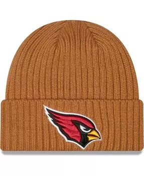 Мужская коричневая классическая вязаная шапка с манжетами Arizona Cardinals Core New Era, коричневый