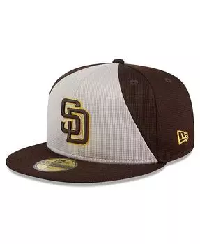 Мужская коричневая облегающая кепка San Diego Padres 2024 Batting Practice 59FIFTY New Era, коричневый