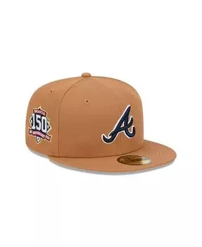 Мужская коричневая приталенная шляпа Atlanta Braves Color Pack 59FIFTY New Era, коричневый