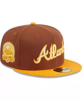 Мужская коричневая приталенная шляпа Atlanta Braves Tiramisu 59FIFTY New Era, коричневый