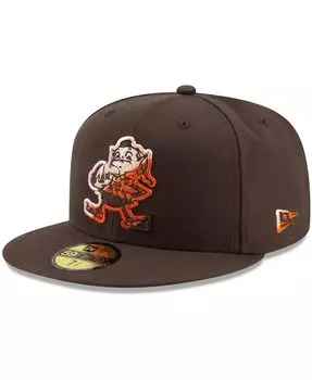Мужская коричневая приталенная шляпа Cleveland Browns Color Dim 59FIFTY New Era