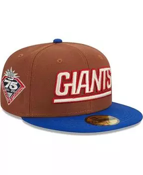 Мужская коричневая приталенная шляпа Royal New York Giants Harvest 75th Anniversary 59FIFTY New Era, коричневый