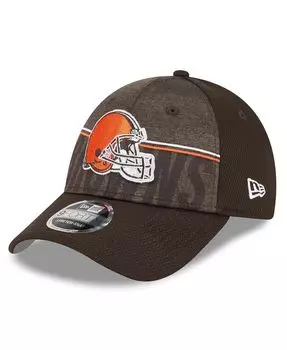 Мужская коричневая регулируемая кепка Cleveland Browns 2023 NFL Training Camp 9FORTY New Era