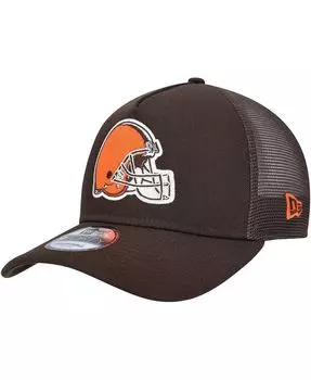 Мужская коричневая регулируемая кепка Cleveland Browns A-Frame Trucker 9FORTY New Era