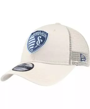 Мужская коричневая регулируемая кепка дальнобойщика Sporting Kansas City Game Day 9Twenty New Era, бежевый
