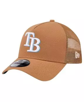 Мужская коричневая регулируемая кепка Tampa Bay Rays A-Frame Trucker 9FORTY New Era, коричневый