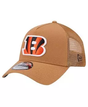 Мужская коричневая регулируемая шляпа Cincinnati Bengals Color Pack A-Frame Trucker 9FORTY New Era, коричневый