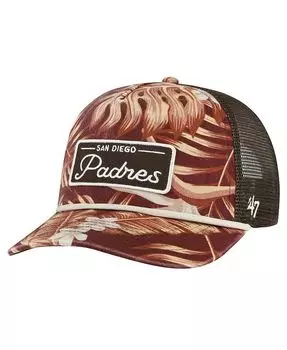 Мужская коричневая регулируемая шляпа San Diego Padres Tropicalia Trucker Hitch '47 Brand, коричневый