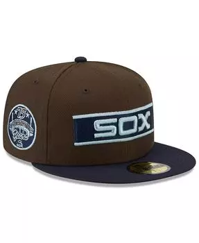 Мужская коричневая, темно-синяя шляпа Chicago White Sox Comiskey Park 75th Anniversary Walnut 9FIFTY New Era, коричневый