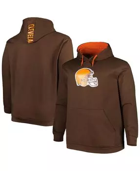 Мужская коричневая толстовка с капюшоном cleveland browns big and tall logo pullover Profile, коричневый