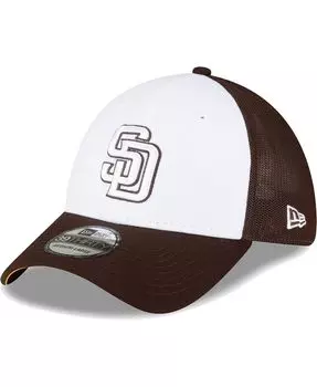 Мужская коричнево-белая кепка San Diego Padres 2023 для тренировок на поле 39THIRTY Flex Hat New Era