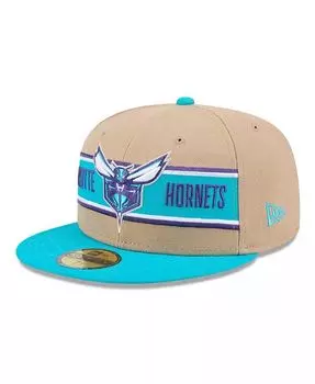Мужская коричнево-бирюзовая кепка Charlotte Hornets NBA Draft 59FIFTY 2024 New Era, коричневый