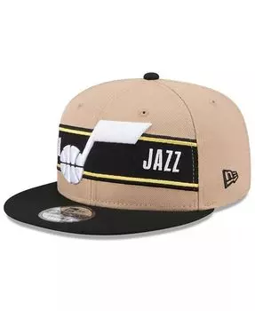 Мужская коричнево-черная кепка Snapback Utah Jazz 2024 NBA Draft 9FIFTY New Era, черный