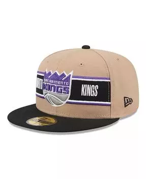 Мужская коричнево-черная шляпа Sacramento Kings NBA Draft 59FIFTY 2024 New Era, бежевый