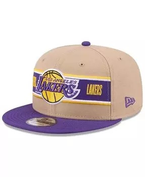 Мужская коричнево-фиолетовая кепка Snapback Los Angeles Lakers NBA Draft 9FIFTY 2024 New Era, фиолетовый