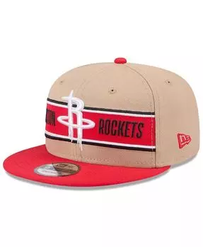 Мужская коричнево-красная кепка Snapback Houston Rockets NBA Draft 9FIFTY 2024 New Era, красный