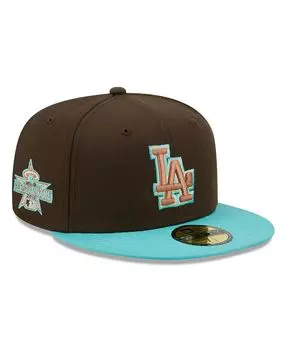 Мужская коричнево-мятная приталенная шляпа Los Angeles Dodgers Walnut Mint 59FIFTY New Era