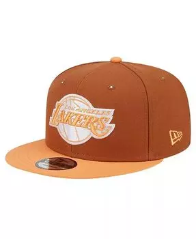 Мужская коричнево-оранжевая кепка Los Angeles Lakers 2-Tone Colour Pack 9Fifty Snapback New Era, коричневый