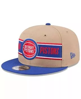 Мужская коричнево-синяя кепка Snapback Detroit Pistons NBA Draft 9FIFTY 2024 New Era, синий