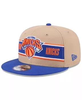 Мужская коричнево-синяя кепка Snapback New York Knicks NBA Draft 9FIFTY 2024 New Era, синий
